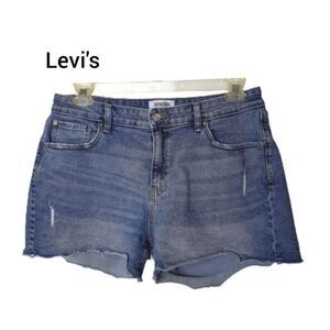 Levi's Women's Jean Shorts 14 Denzen High Rise Distressed Cut-Off Denim Shorts 1